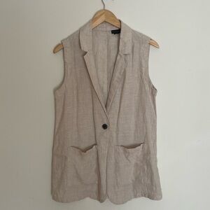 Tahari Linen Vest
